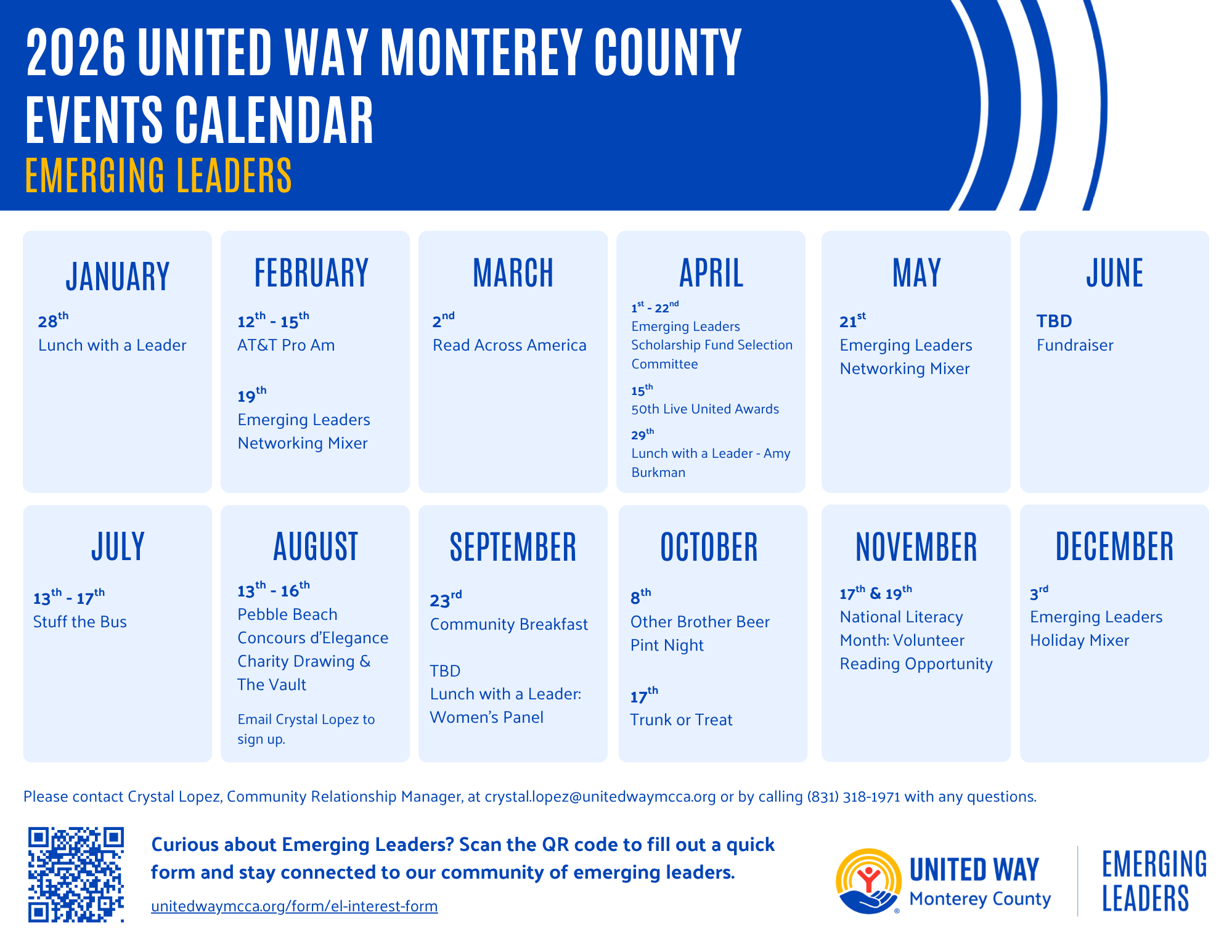 2026 United Way Events Calendar Emerging Leaders