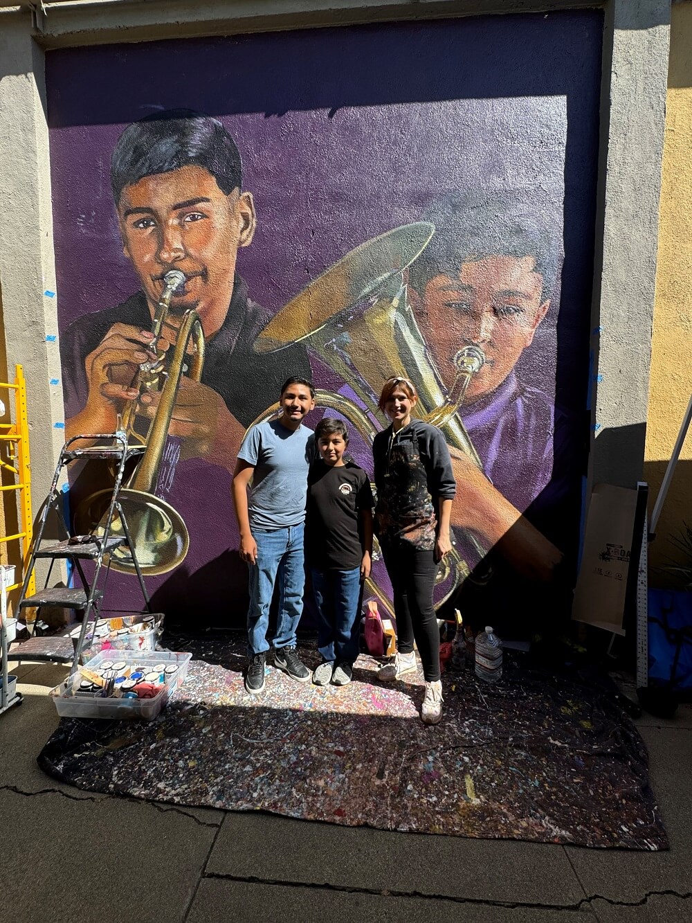 Amy Burkman YOSAL Mural in Mid-Town Lane with Ivan and Dego